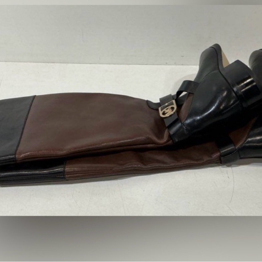 NWOT Michael Kors Black and Brown Over the Knee Boots - Picture 3 of 5